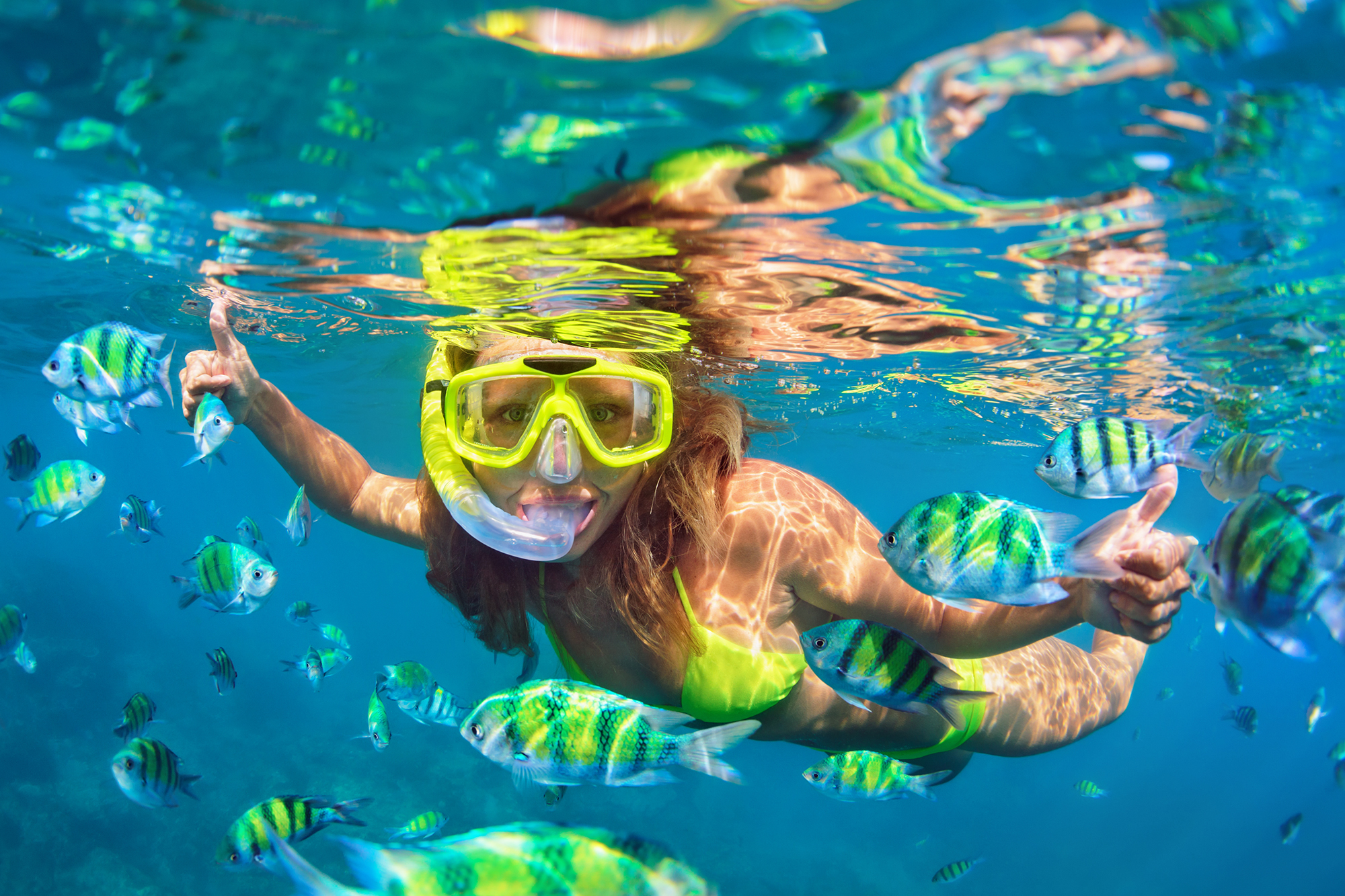 woman snorkeling